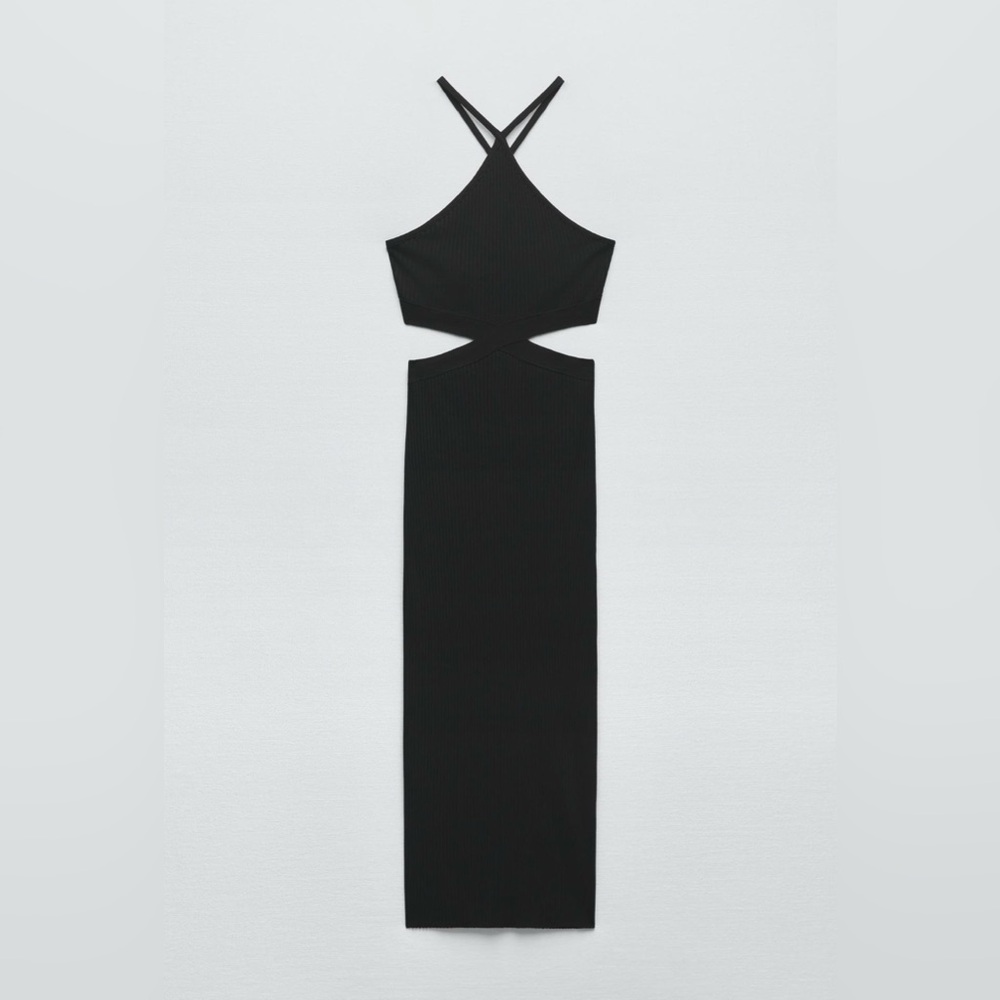 Zara Black Cut-Out Maxi Dress
